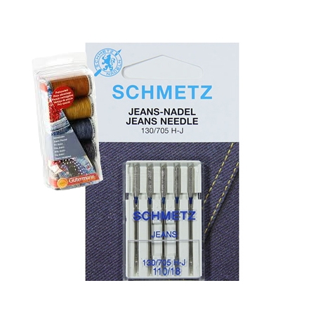 Schmetz med Gutermann Jeans-kit