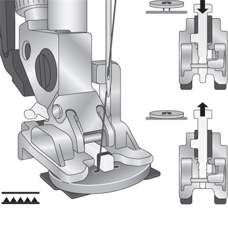 Pressarfot för att sy i knappar CDEFGJ