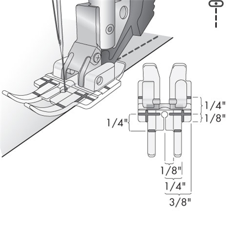 Transparent 1/4 quiltfot för IDT™-system