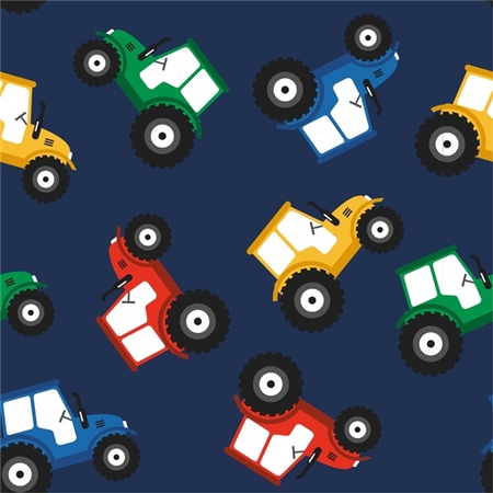 Färgglada traktorer Mörkblå