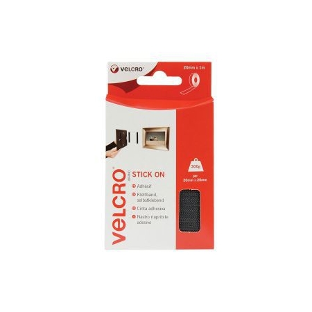 VELCRO Stick on - svart 1m