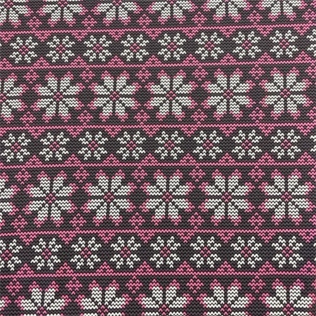 Stickad Rosa Vit Snöflinga
