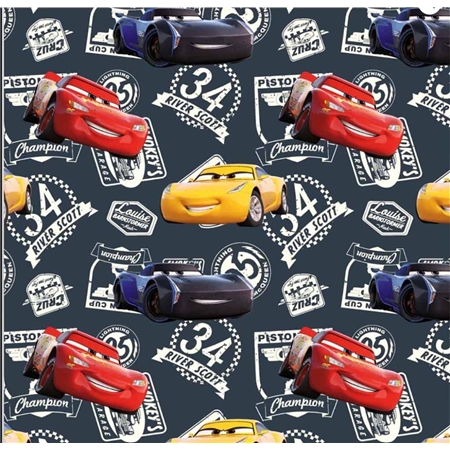 Disney cars jersey tyg blå