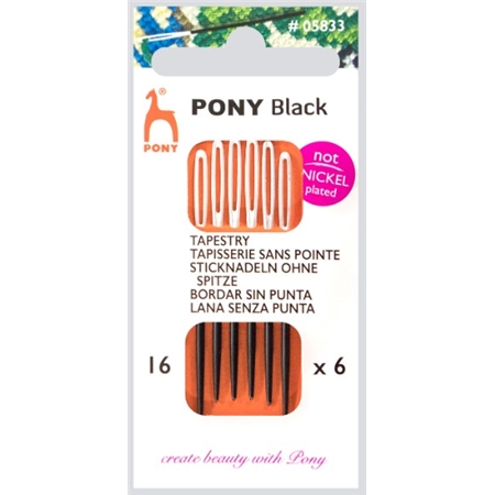 Pony Black Tapisserinålar 16