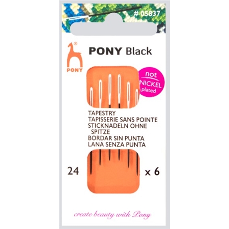 Pony Black Tapisserinålar 24