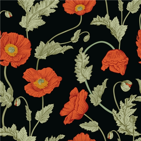 POPPY BLOMMA SVART