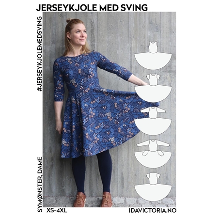 Ida Victoria - Jerseykjole med sving, dam