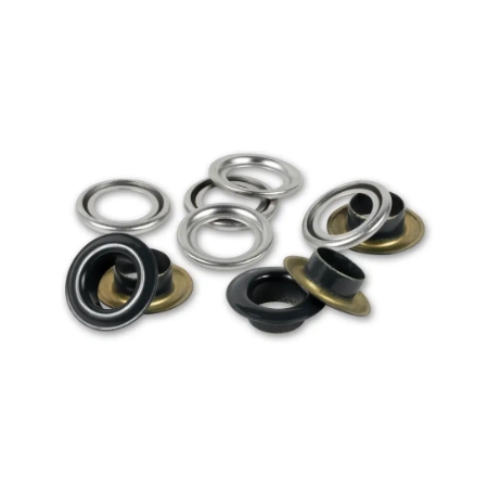 Öljetter med brickor, 8 mm, svarta 32st