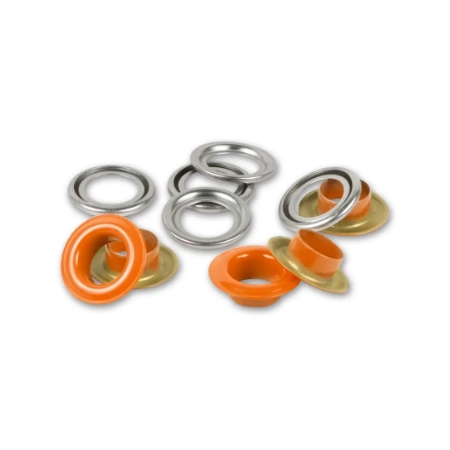 Öljetter med brickor, 8 mm, orange 32st