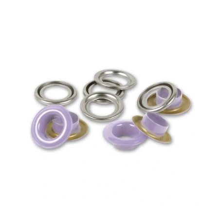 Öljetter med brickor, 8 mm, lila 32st