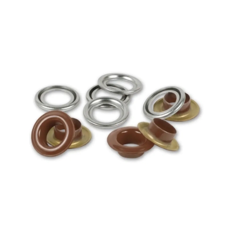 Öljetter med brickor, 8 mm, bruna 32st