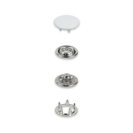 Tryckknappar Jersey, 12 mm, vita 20st
