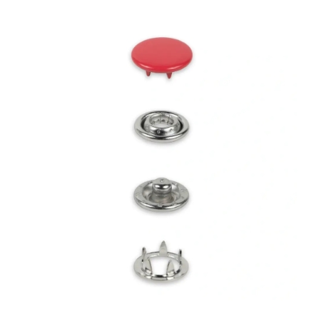 Tryckknappar Jersey, 12 mm, röda 20st