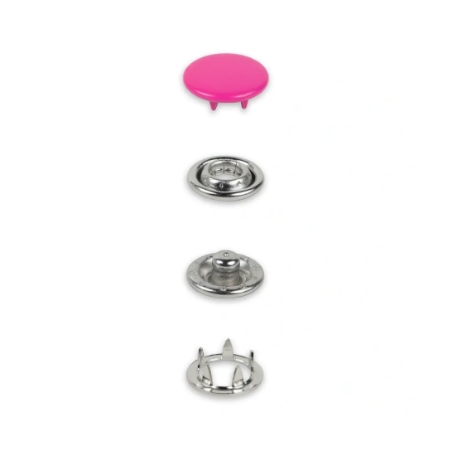 Tryckknappar Jersey, 12 mm, rosa 20st