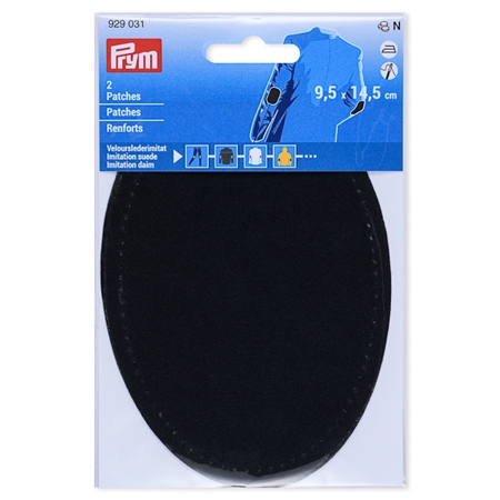 Prym Armbågslapp, mockaimitation, 9,5x14,5cm, svarta