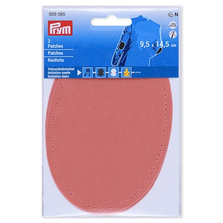 Prym Armbågslapp, mockaimitation, 9,5x14,5cm, rosa