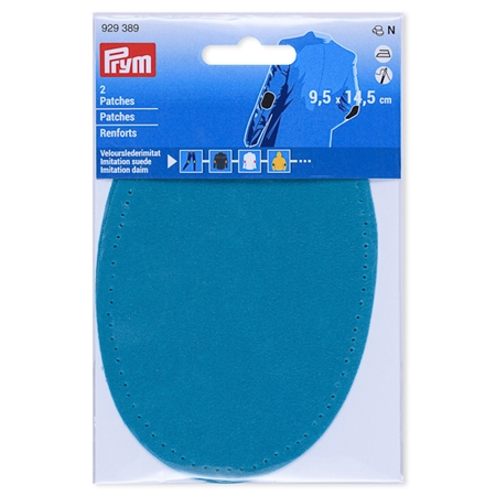 Prym Armbågslapp, mockaimitation, 9,5x14,5cm, turkos