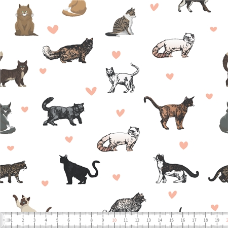 Love cats med hjärtan