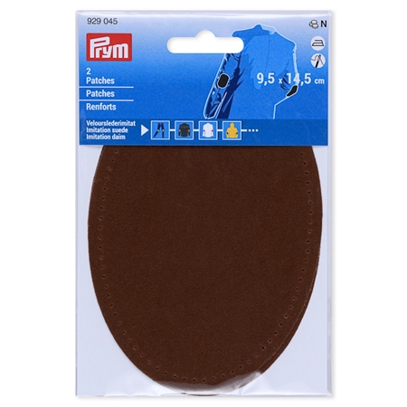 Prym Armbågslapp, mockaimitation, 9,5x14,5cm, mellanbrun