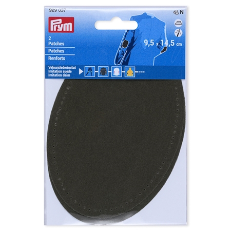 Prym Armbågslapp, mockaimitation, 9,5x14,5cm, mossgrön