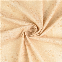 Bomullspoplin – Beige, ljus med blomrankor