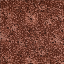 Bomullspoplin – Brun med blomrankor