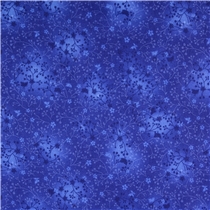 Bomullspoplin – Indigoblå med blomrankor