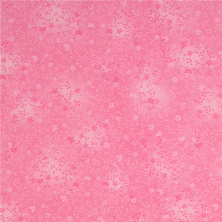 Bomullspoplin – Ljusrosa med blomrankor