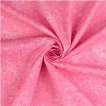 Bomullspoplin – Ljusrosa med blomrankor