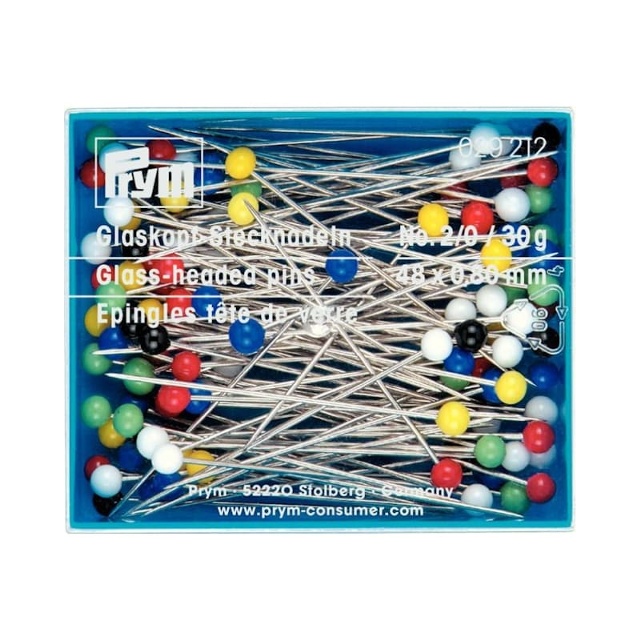 KNAPPNÅL 0.80 x 48 MM GLASHUVUD 30 GR.