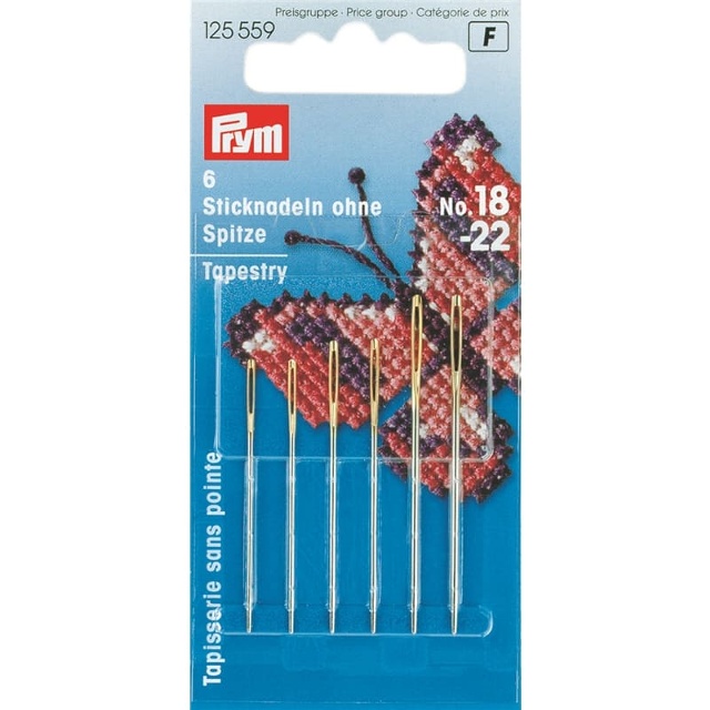 Broderinål med trubbig spets No. 18-22