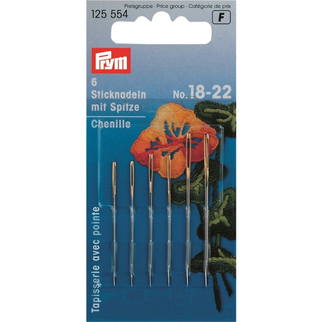 Chenille broderinålar No.18-22