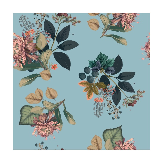 Torkade blommor ljusblå