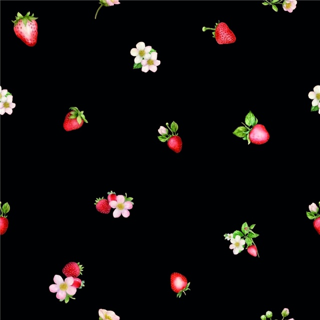 JORDGUBBE BLOMMA SVART