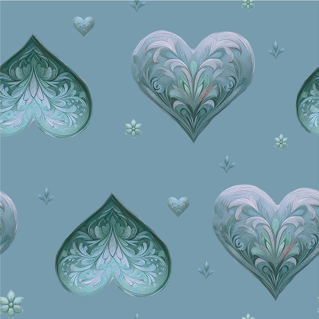 Vintage hjärtan blå