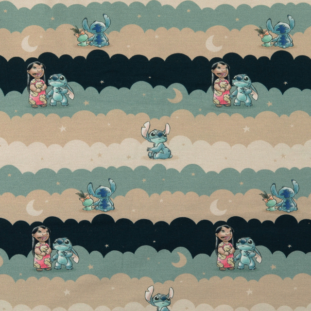 Trikåtyg Lilo & Stitch - Blå botten