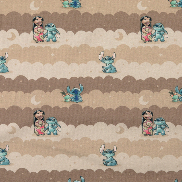 Trikåtyg Lilo & Stitch - Beige botten