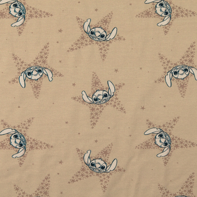 Trikåtyg Lilo & Stitch - Beige botten