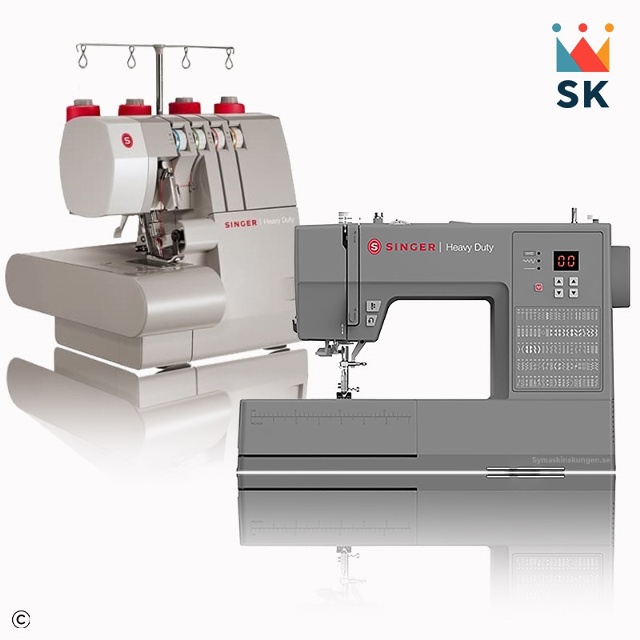 Singer Heavy Duty 6605C symaskin och Singer 14HD854 overlockmaskin