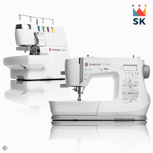 Singer C7225 symaskin och Singer Elite SE017 overlockmaskin