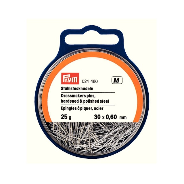 Knappnål, silver, 34 x 0,60 mm