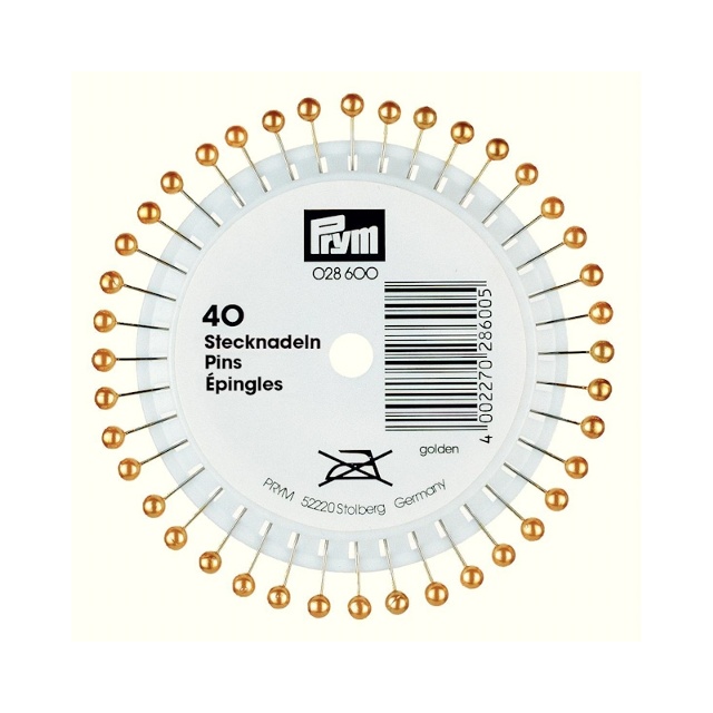 KNAPPNÅL GULD 0.65 x 38 MM PÄRLEMO GL. 40 ST.