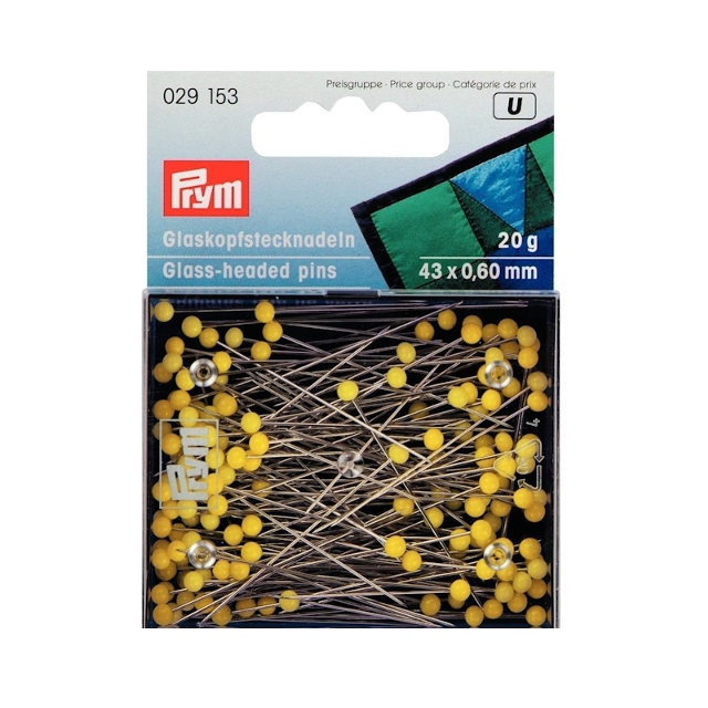 Knappnålar med glashuvud, extra långa, 20g