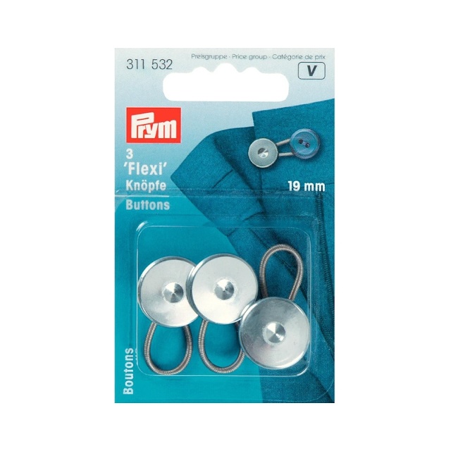 Flexiknappar med ögla, 19mm