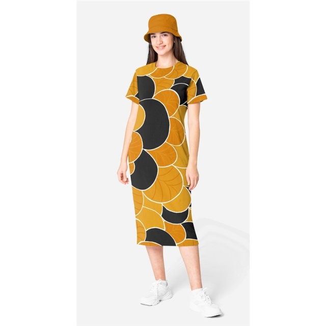 Blomster trikå gul-svart