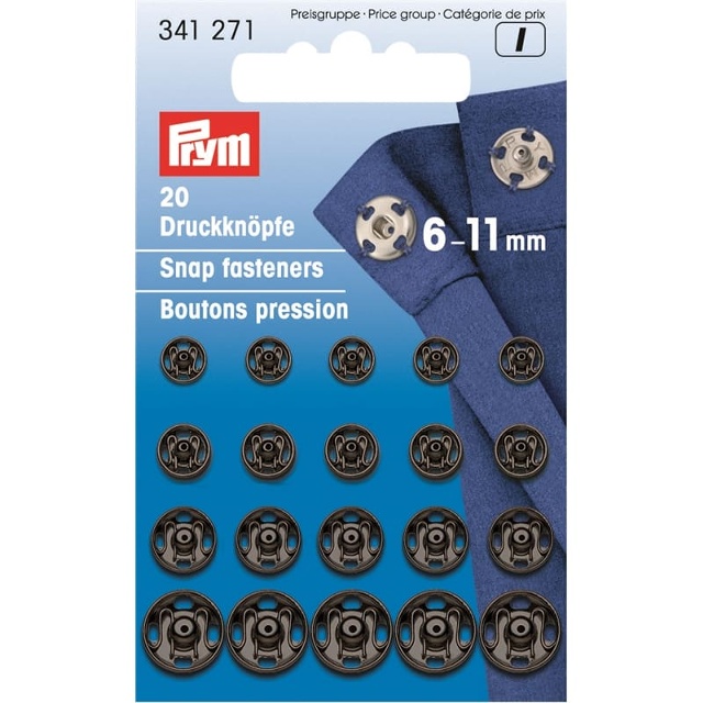 Tryckknapp 6-11mm Svarta