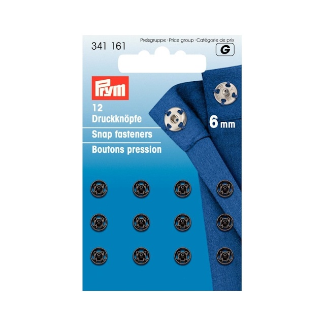 Tryckknappar, 6mm, svarta