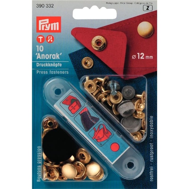 Tryckknapp 12mm Guld