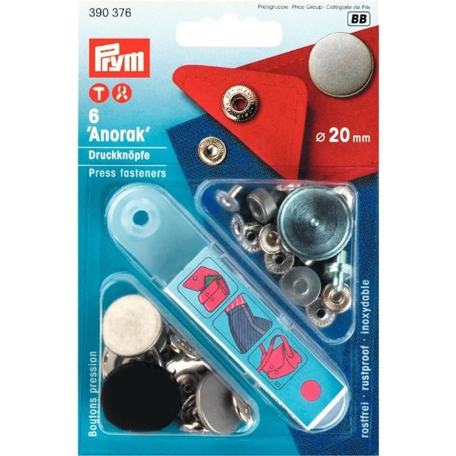 Tryckknapp 20mm Silver