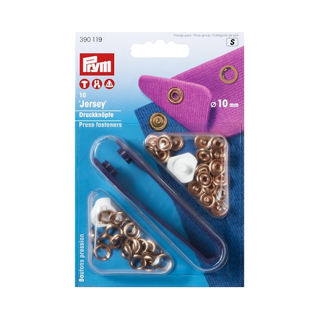 Jersey trycknapp 10 mm, kopparfärgad